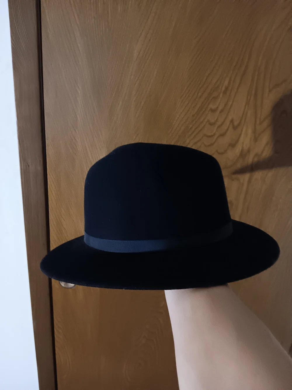 Black Fedora Hat with Ribbon Band - Men's Classic Style